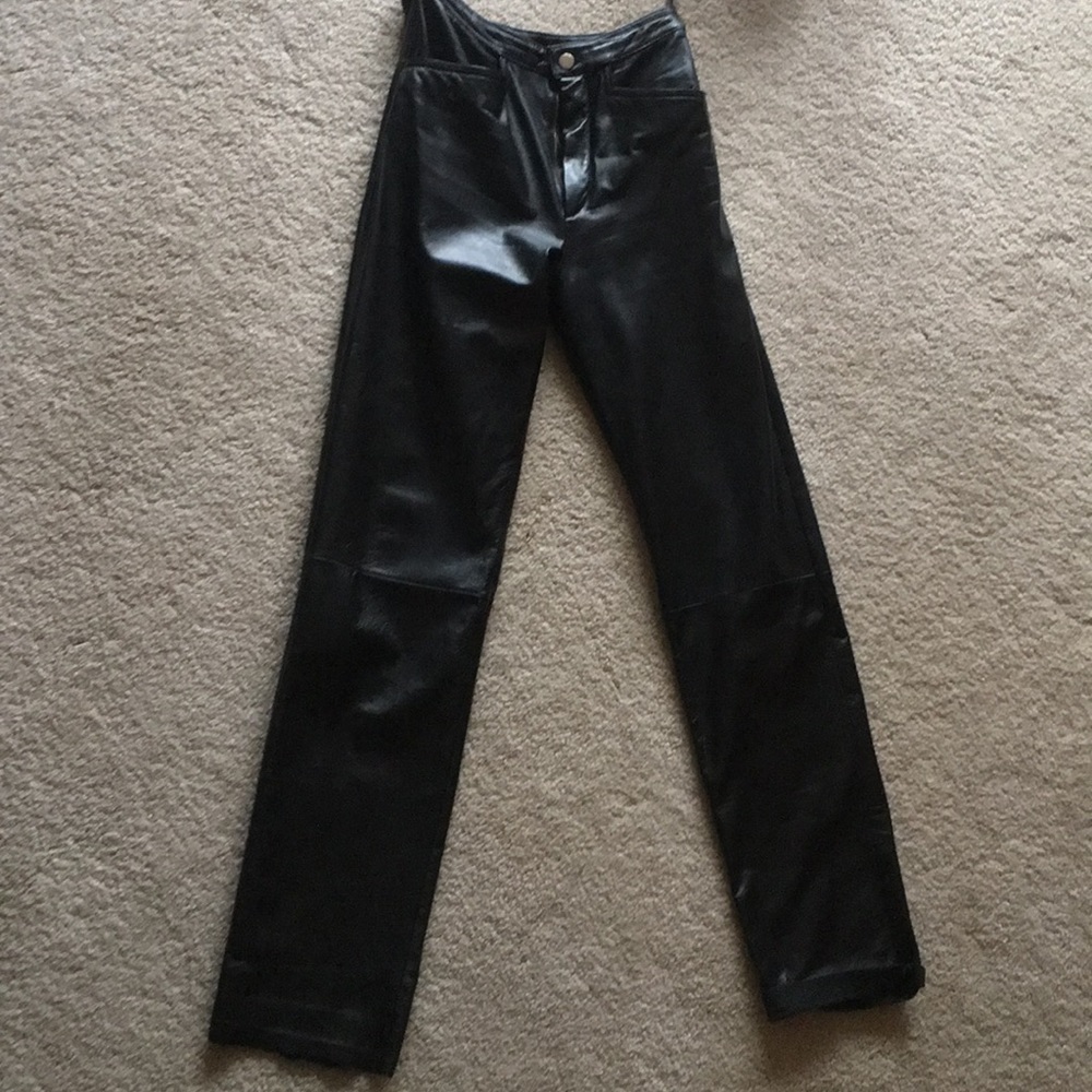 Black leather pants